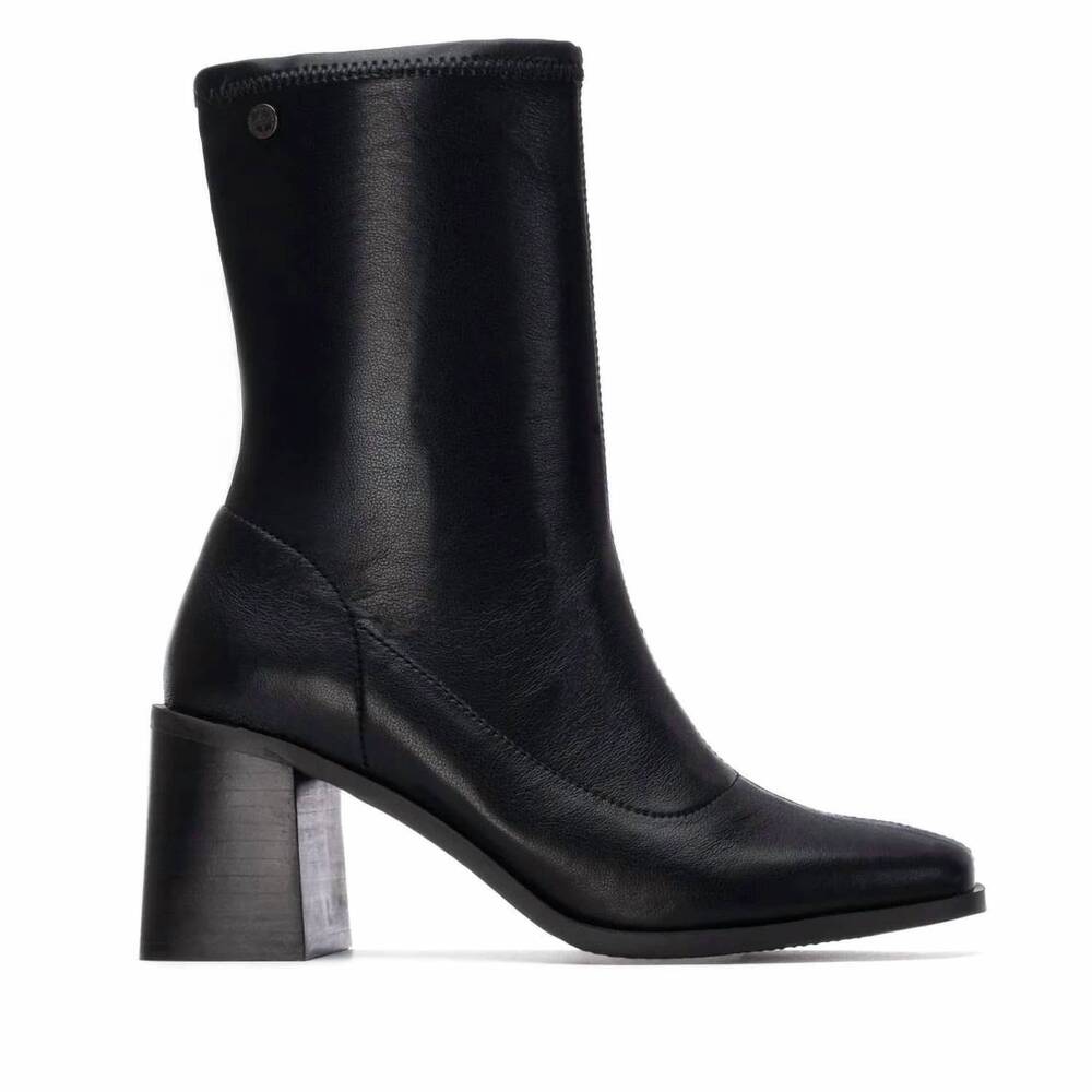 NEW XTI women's block heel casual booties in black